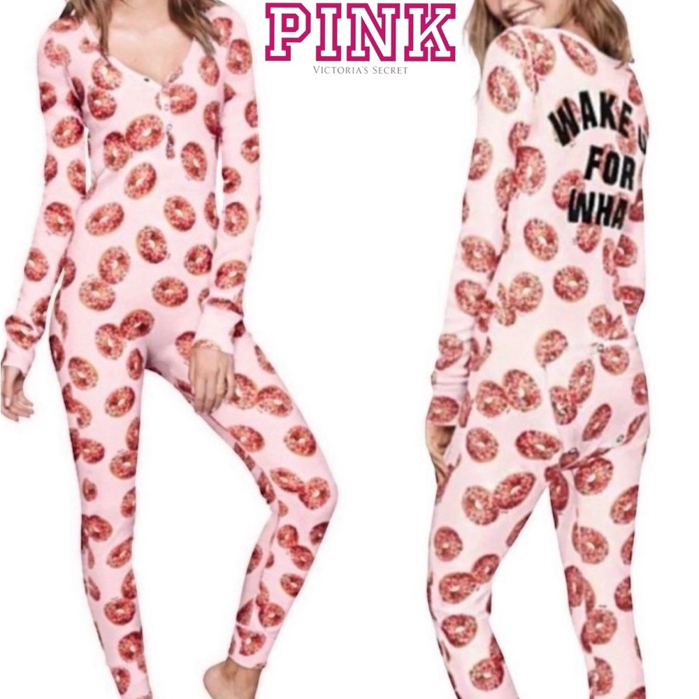 Victoria’s Secret Pink Wake Up For What Donut Onesie Pajamas | Size M